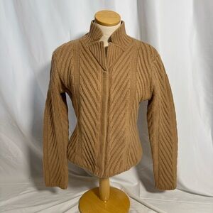 Jillian Jones Tan 100% Wool Knit Sweater